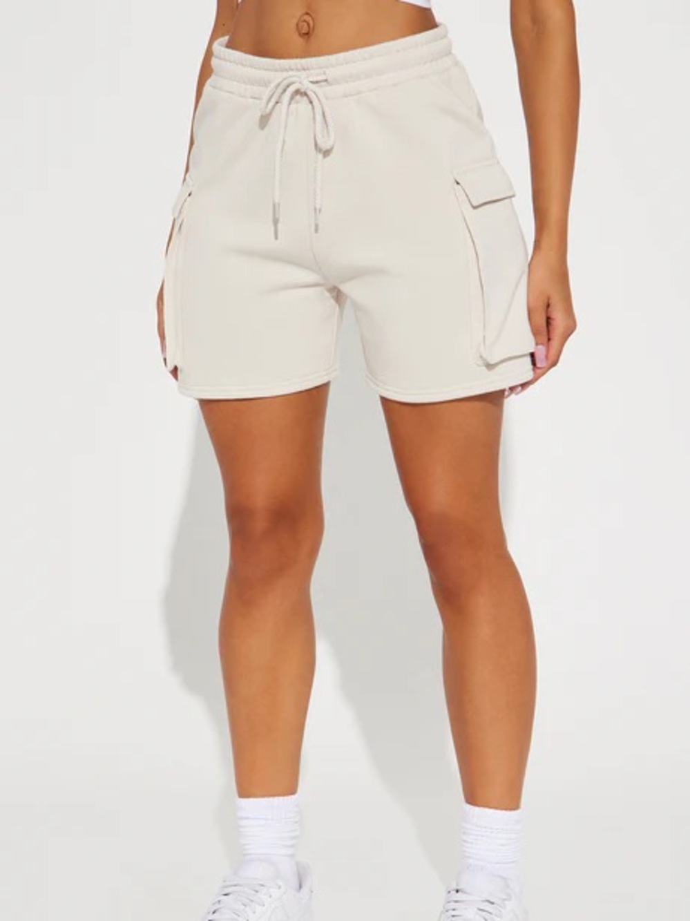 NEW Beige Cargo Drawstring Women’s Shorts